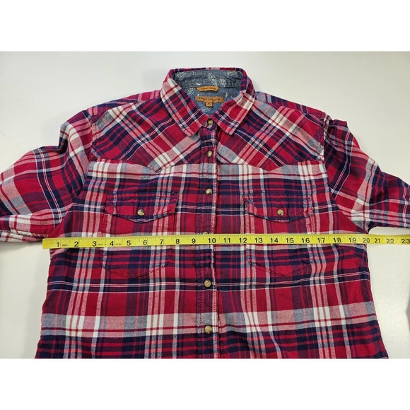 Jachs girlfriend comfort stretch plaid flannel button up M - Picture 8 of 8